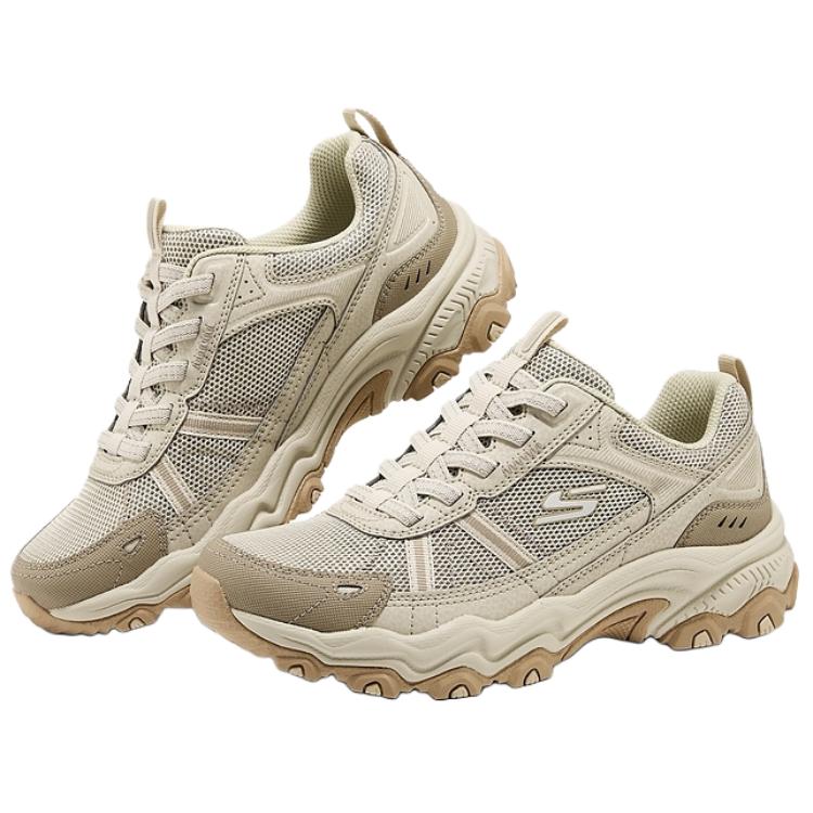Skechers Уличные Удобные Универсальные Прочные Дышащие Низкие Папины Кроссовки Женские Бежевые 180372C-BGE