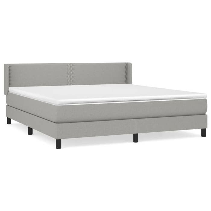 Maison Exclusive - Sommier à lattes de lit avec matelas Gris clair 180x200cm Tissu