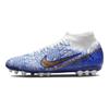 Nike Кроссовки мужские Zoom Mercurial Superfly 9 Academy CR7 AG Azulejo белые Concord средне-синие DV8187-182