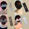 Lazy Bow Hair Clip Ponytail Printed Hair Headband for Women Simple Solid Color Twist Clamp Barrettes Headwear