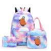 3Pcs/Set Chainsaw Man Kawaii Casual School Bag Colorful Backpack Set Girl with Lunch Bag for Women Student Teenager Rucksack Pencil Case