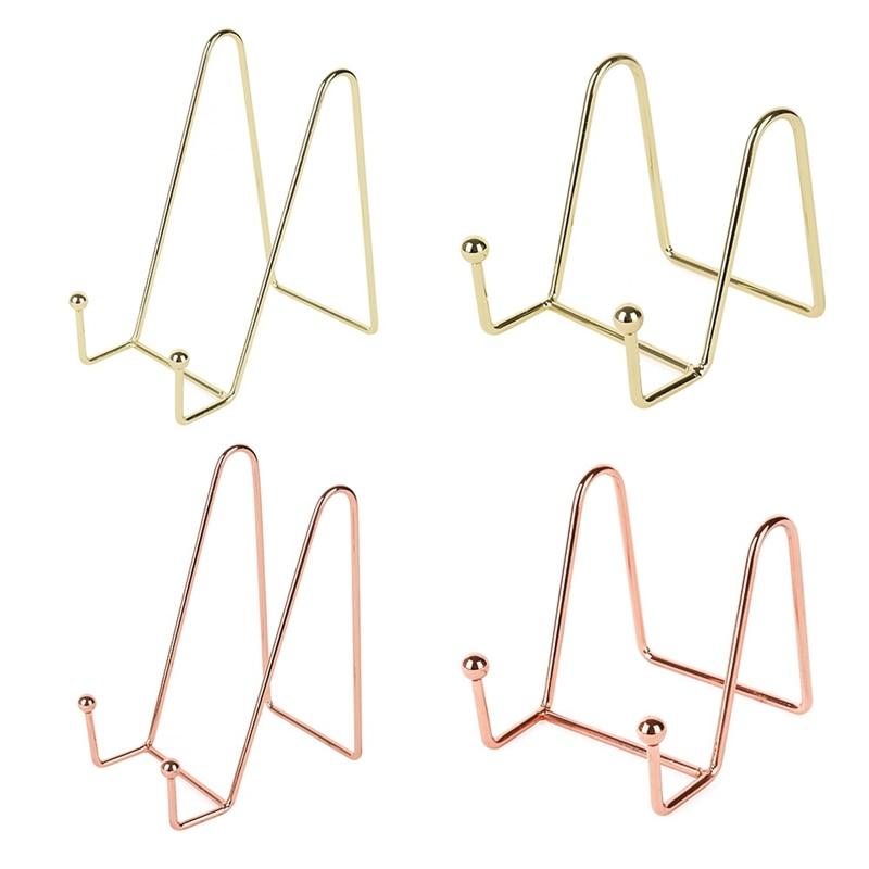 Iron Art Display Stand Easel Exquisite Bookshelf Dish Rack Plate Bowl Picture Frame Photo Book Pedestal Holder Home Decoration