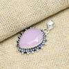 Pink Chalcedony Gemstone Handmade 925 Solid Sterling Silver Jewelry Charming Pendant Gift For Her