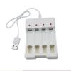 USB Output Fast Charger Adapter for AA and 3A Batteries with 4 Independent Slots and LED Indicators