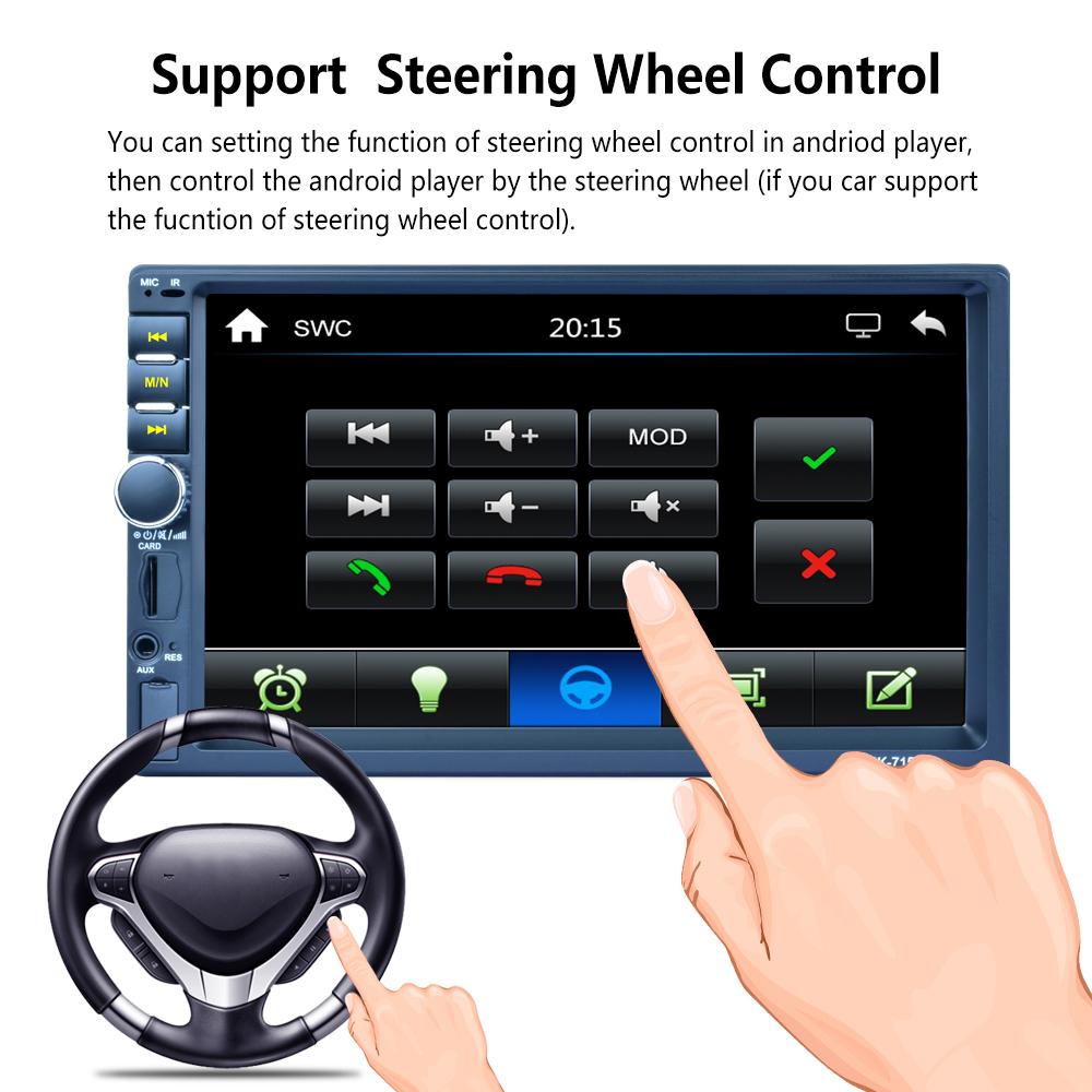 7" Сенсорный экран Автомагнитола Стерео MP5-плеер Головное устройство GPS FM AUX USB Bluetooth