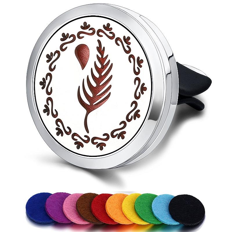 Многоразовый автомобильный освежитель воздуха, запах, диффузор для духов, клипса, автовентилятор, эфирное масло, медальон из нержавеющей стали, интерьер