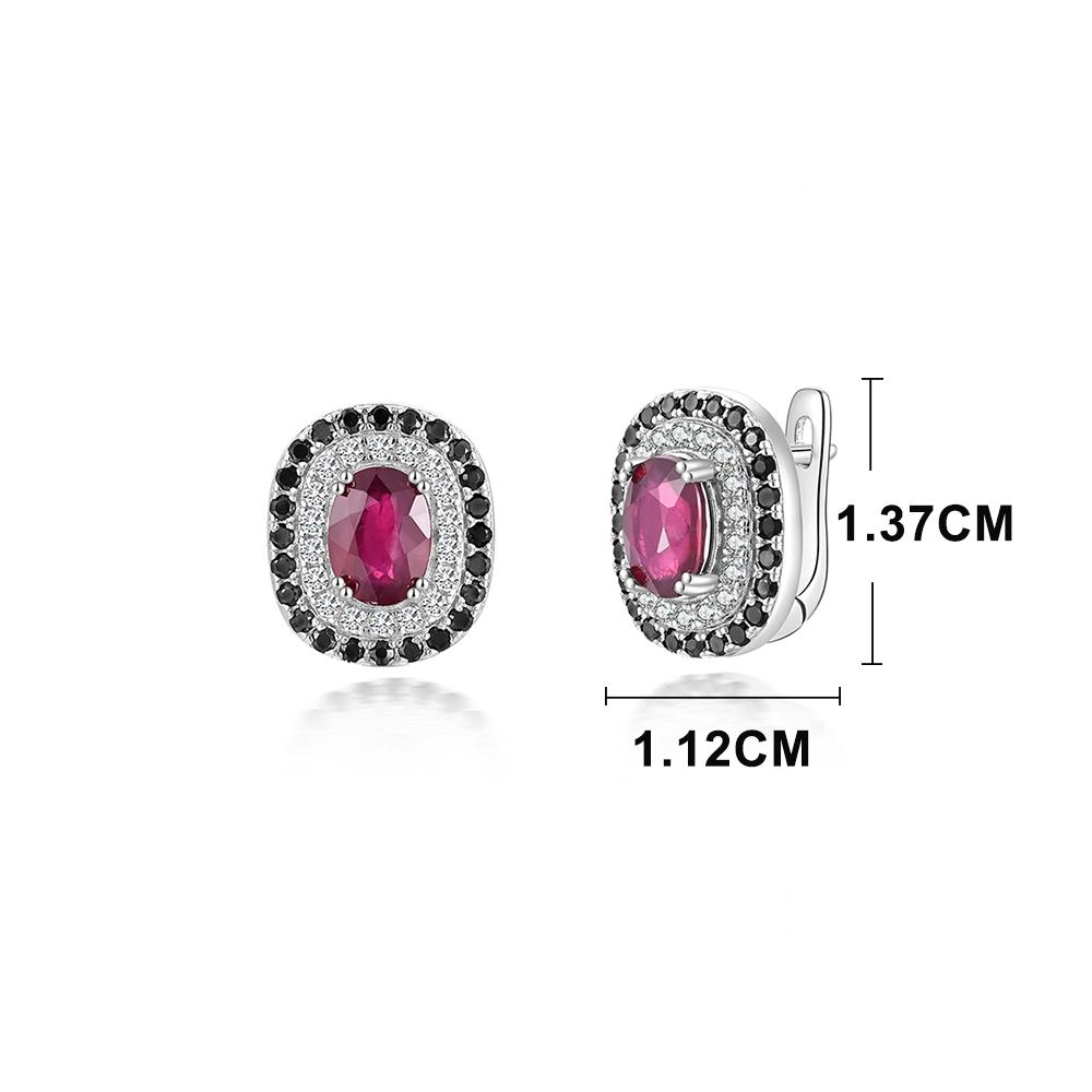 925 Sterling Silver Light Luxury Fashion Natural Filled Ruby Earrings for Women's & Lady Fine Jewelry Birthday Party Gift