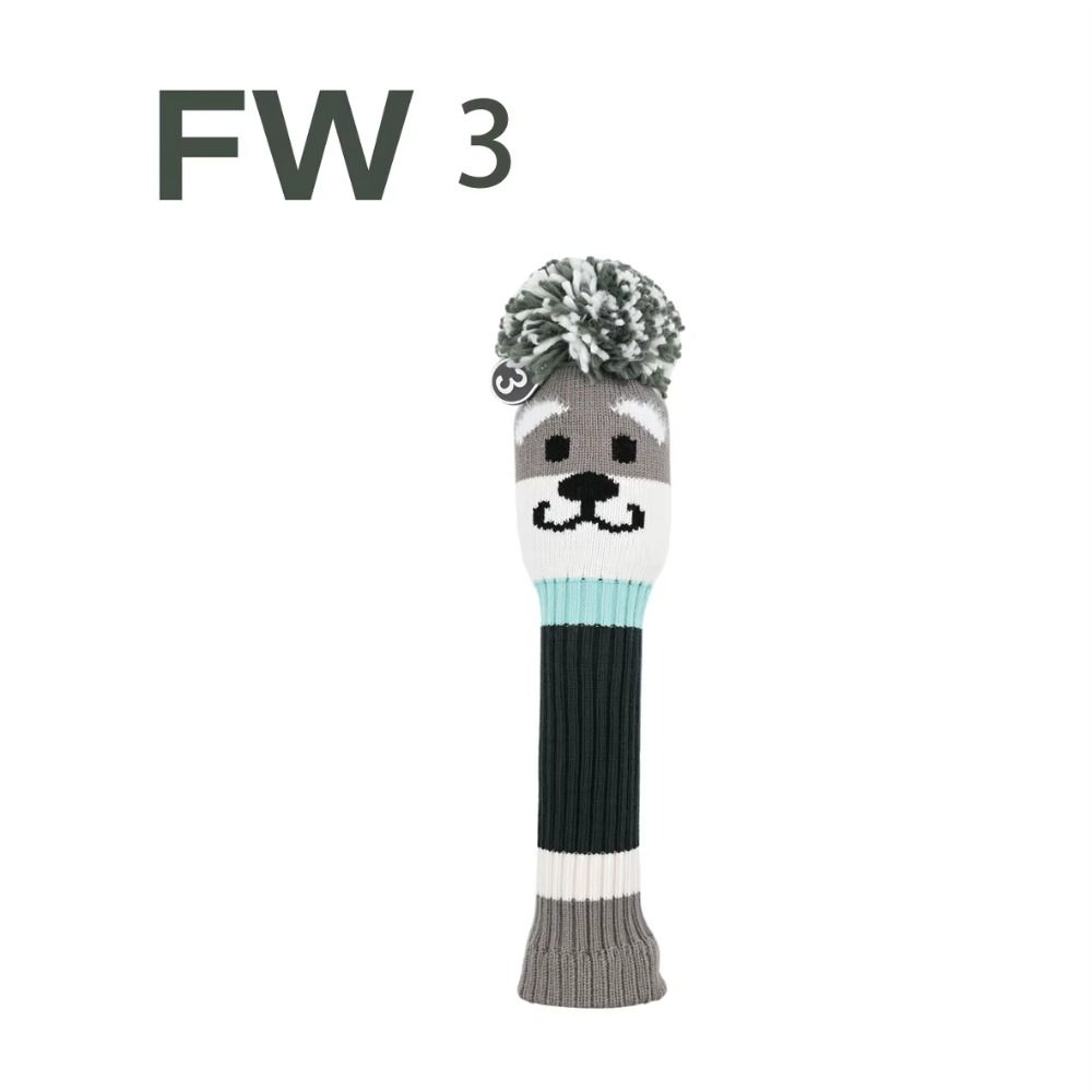 Schnauzer Designed Golf Club Headcover Soft and Durable Golf Knitted Sock Covers  for Driver