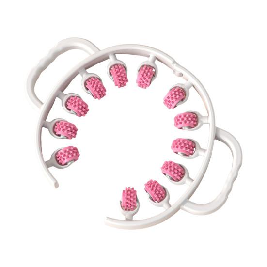 Leg Massage Roller Anti-Cellulite Lymphatic Drainage Deep Tissue Therapy Thighs Arm Back Shoulder Muscle Relaxation Massage Tool with 12 Rollers