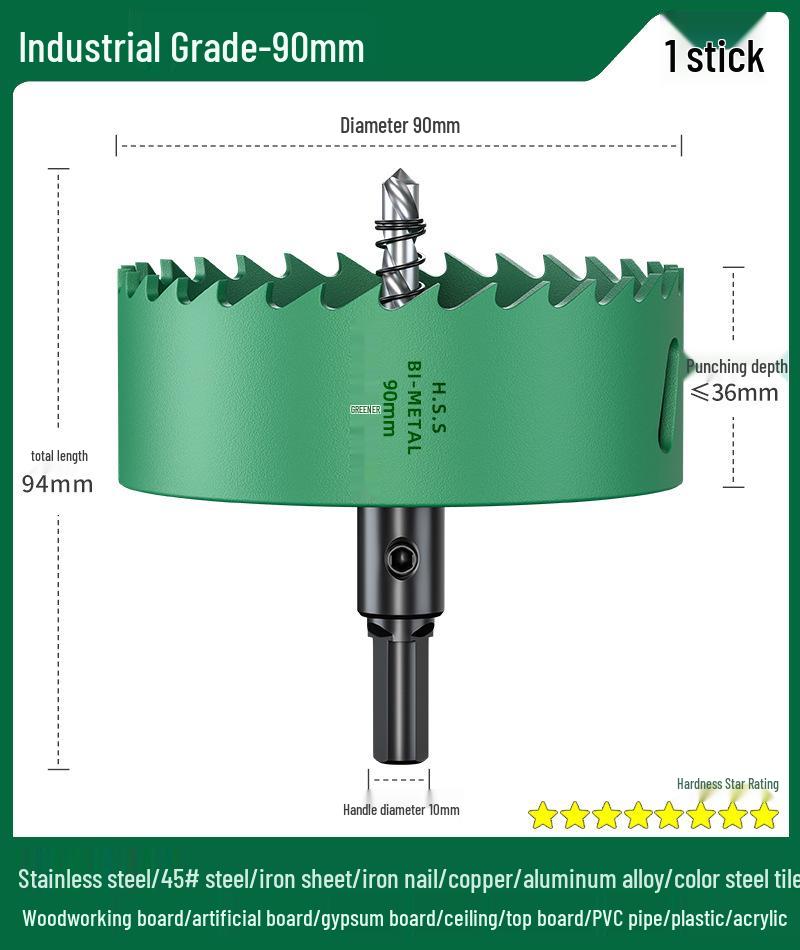 Green Forest Hole Saw Drill Bit for Metal, Wood, Plastic, and Gypsum Board