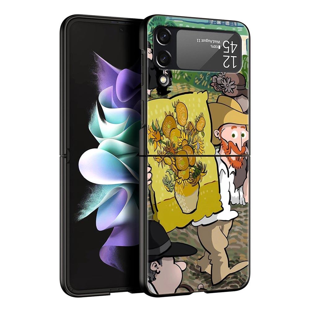 Чехол для Samsung Galaxy Z Flip 3 4 5 6 Складной Ван Гог Подсолнухи Звездная ночь Для Samsung Z Flip4 Flip5 ПК Жесткий чехол