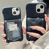 Ins корейский милый джинсовый чехол для телефона с вышивкой звезд для Iphone 14 13 12 11 Pro Max стильный держатель для карт памяти противоударный мягкий чехол