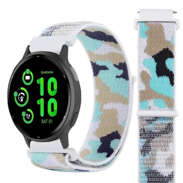 Нейлоновый ремешок-петля 20 мм 22 мм для Garmin Forerunner 55 165 965 265 265 Music Venu 3/2 Браслет для Garmin Active/Vivoactive 5