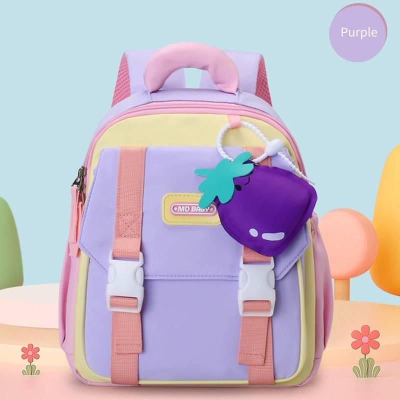 Cartoon Adorable Kindergarten Backpack Trendy Color Block Large Capacity Design