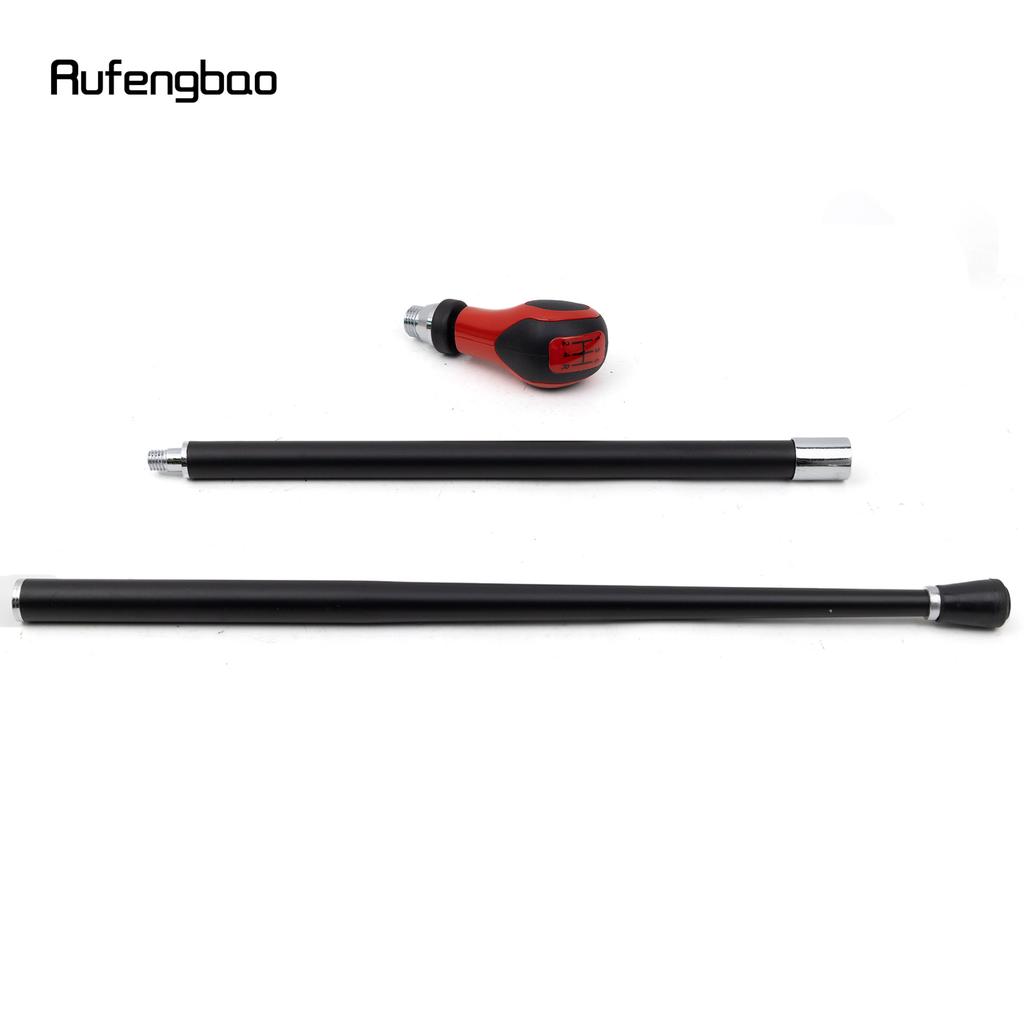 Red Black Leather Number Silver Walking Cane Fashion Decorative Walking Stick Gentleman Elegant Cosplay Cane Crosier 93cm