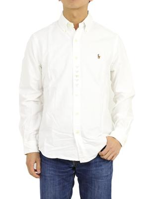 POLO RALPH LAUREN Классическая посадка Оксфордская рубашка с длинным рукавом однотонная мужская на пуговицах, Цвет, 0103652-M-БЕЛЫЙ(MULTI) [Использовал]