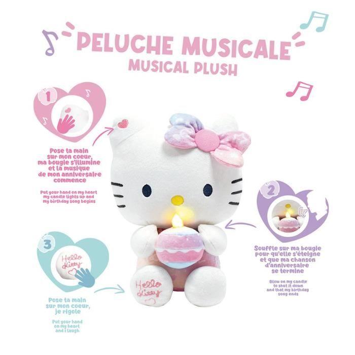 Hello Kitty Interactive Plush Birthday +/- 26 Cm - JEMINI - Interactive Music, Candle and Laughter.