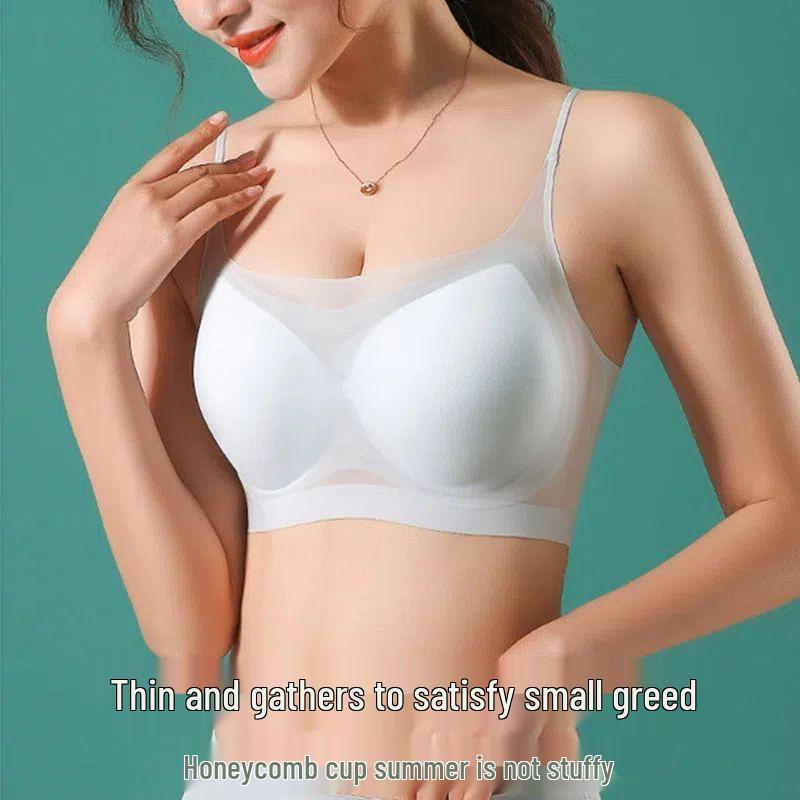Ultrathin Ice Silk Seamless Sports Bra - Women's Lightweight, Breathable, Small Chest Support