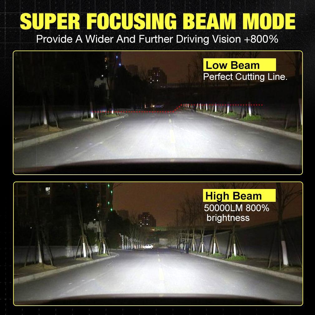 2pcs H7 H4 LED Canbus Car Headlights Bulbs 70W 50000LM H1 H8 H9 HB3 9005 HB4 9006 H11 9012 Hir2 LED Bulb H13 9008 Hi/Lo Beam Auto Turbo Lamp 6500K