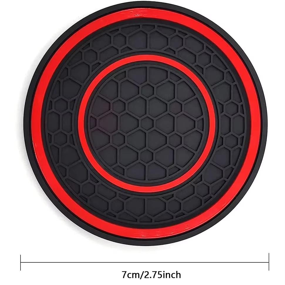 2pcs Non-slip Car Water Cup Pad For Tesla And SUV Sedan Rubber Mat For Bottle Holder Coaster Auto Interior Anti-skid Cup Holders