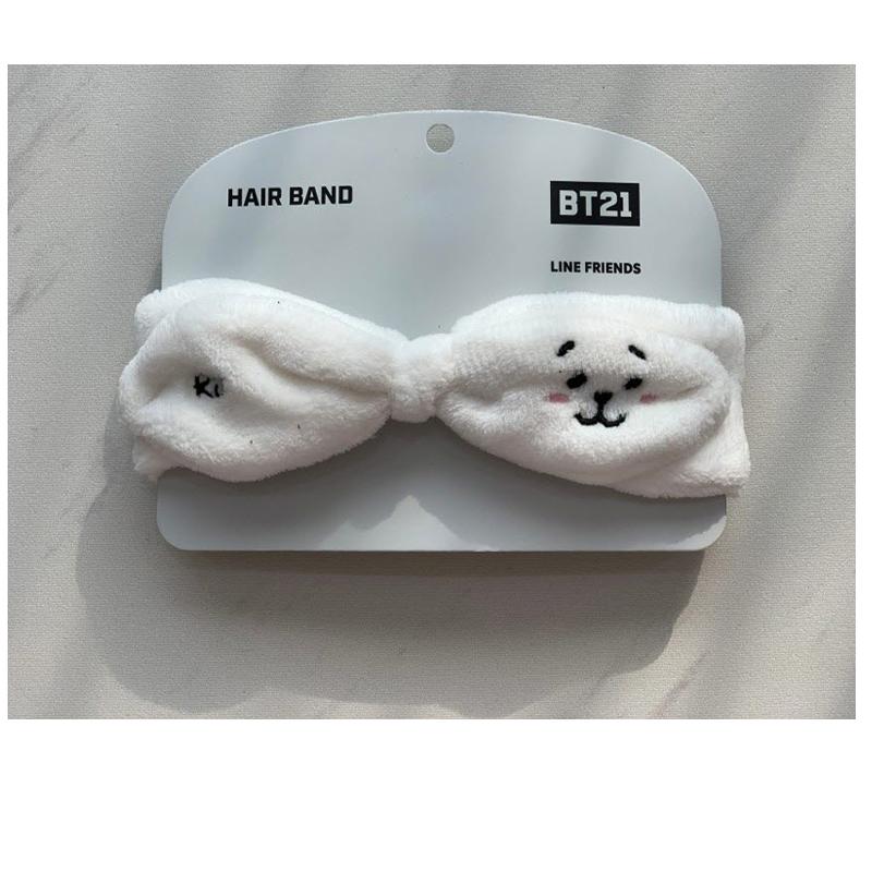 BT21 Официальная лента для волос, мытье лица, ванна, спа, макияж, кольцо для волос, аутентичные