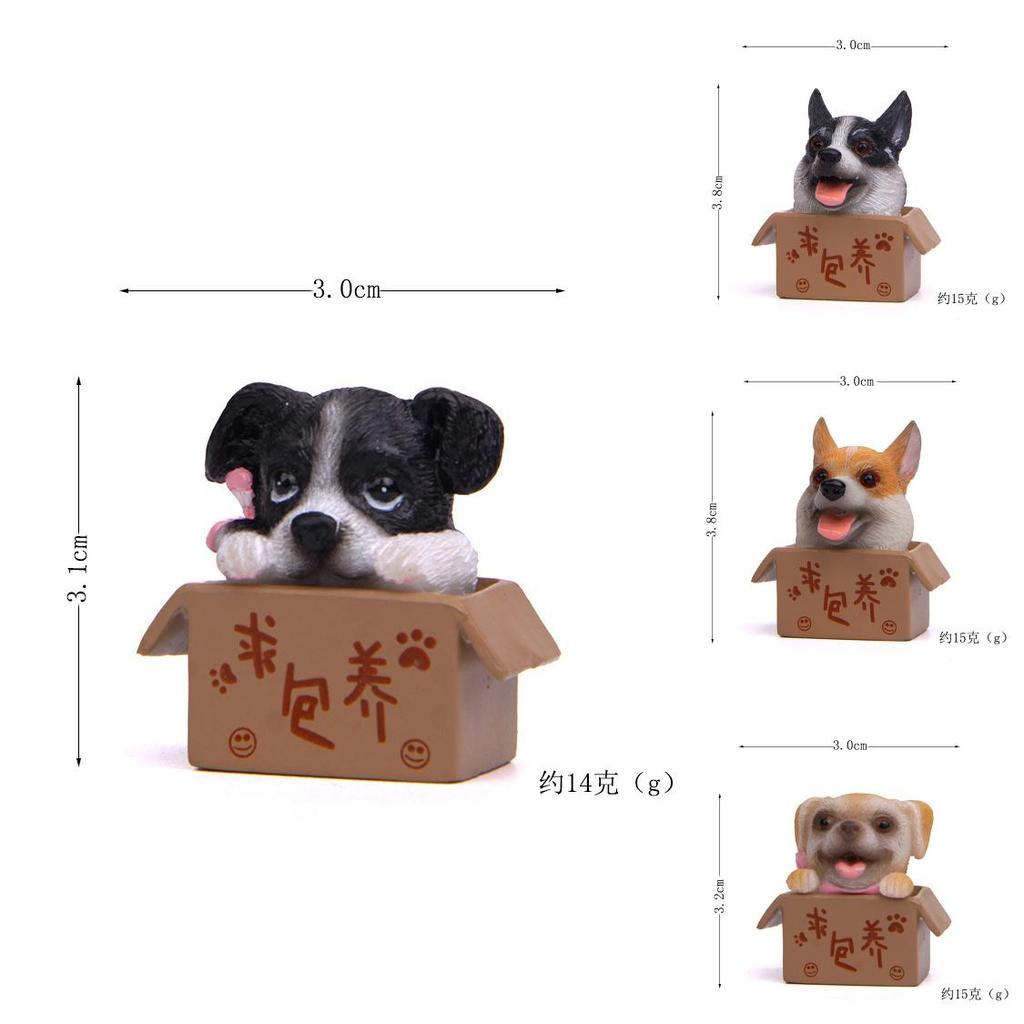Cute Cartoon Box Corgi Husky Shepherd Dog Mini Model For Party Decorations And Gifts