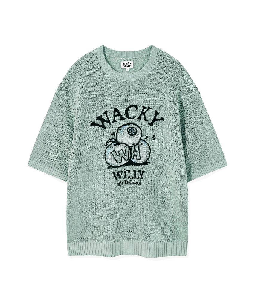 WACKY WILLY One-Point Short Sleeve Pullover Knit Green