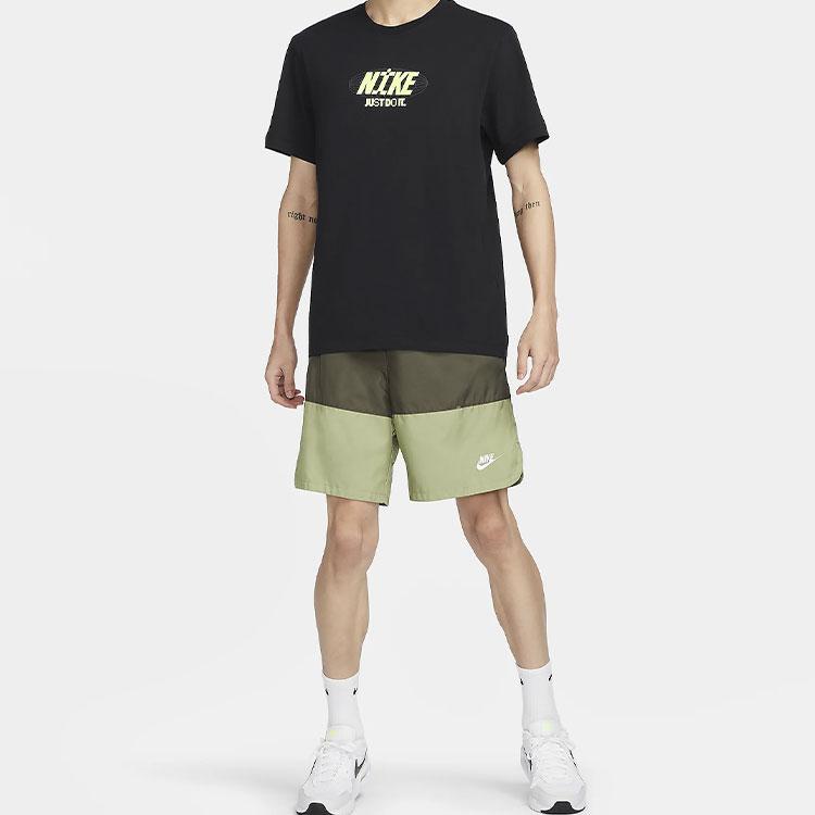 Nike Мягкая легкая хлопковая футболка с коротким рукавом для мужчин, цвет черный FV3766-010