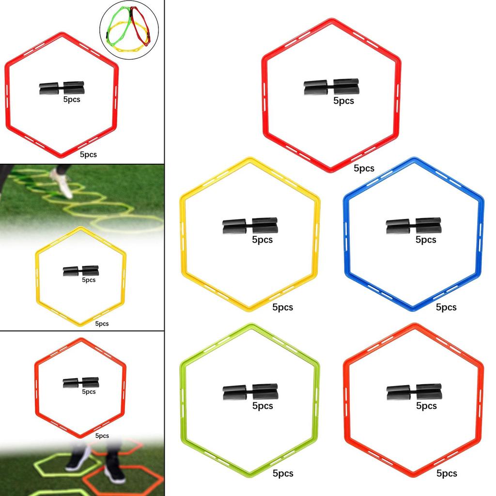 5 Pieces Agility Training Rings Football Training Agility Ring Exercise Devices Multipurpose 50cm Exercise Rings for Tennis