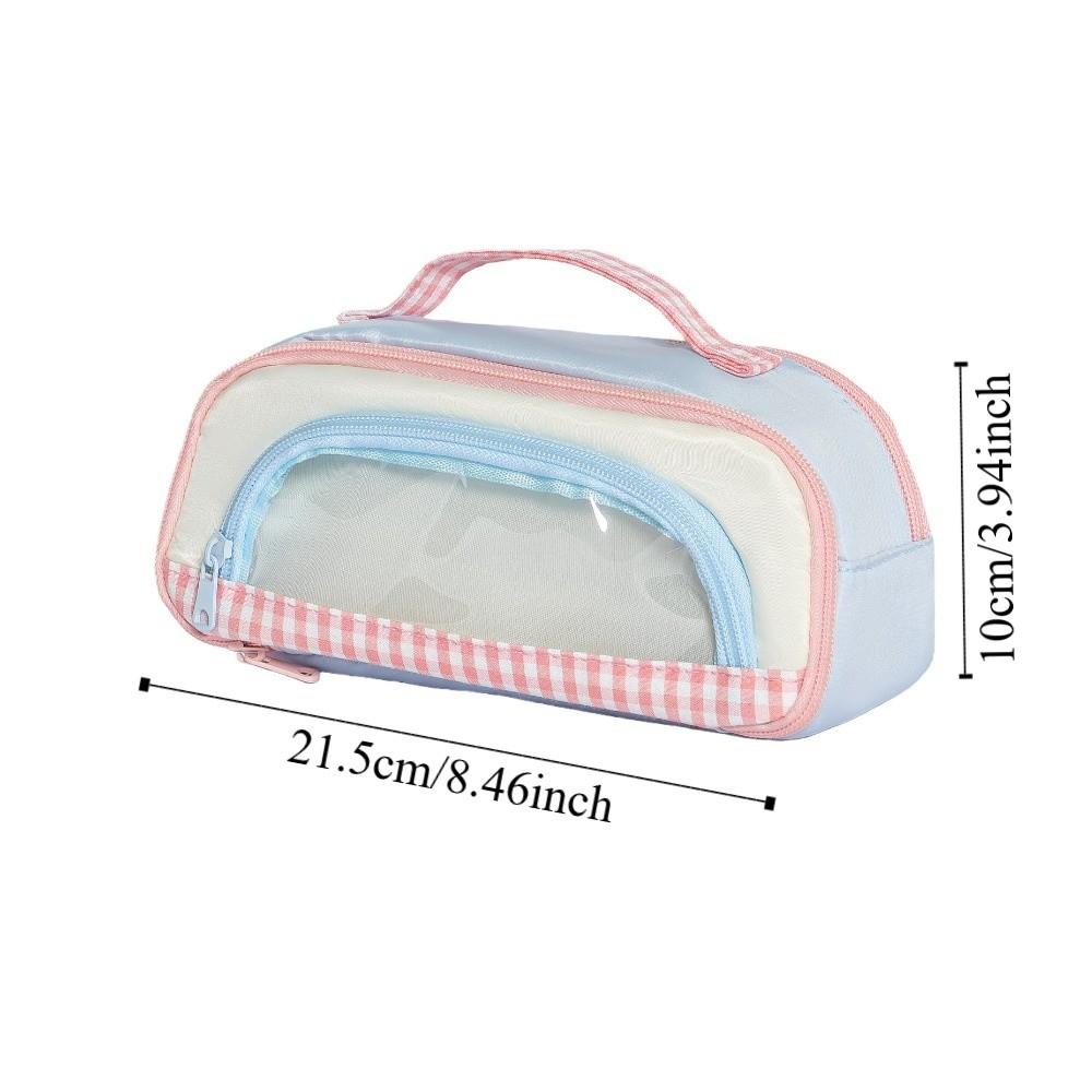 Makeup Bag Transparent Window Pencil Case Pencil Holder Pen Storage Bag  Student