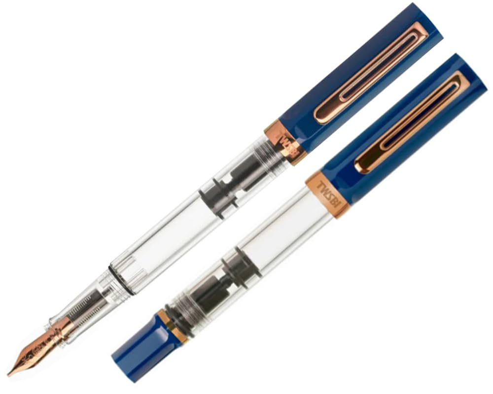 Перьевая ручка Twisbee Eco Indigo Blue с розовым золотом GT Inhalation Type Extra Fine Character EF TW020006