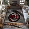Ac Milan Customize Your Name Carpet Suitable for Foyer Bedrooms Playrooms Outdoor Anti-slip Rug Decorate Offices Perfect Birthday/Christmas Gift Idea