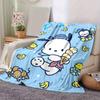 1pc, Sanrio Cute Pochacco Home Decor Blanket: Soft Flannel Throw for Bedroom, Living Room, Travel, Camping, Car, Beach & Office Naps, Perfect Gift for