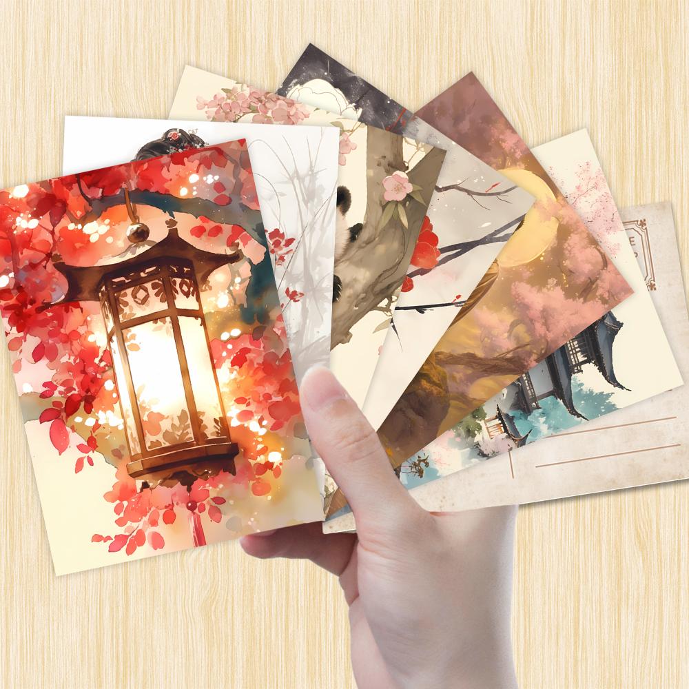 32 шт., ретро китайские культурные открытки, панды, подарки на день рождения/юбилей, предметы коллекционирования, подходят для дарения, можно отправлять по почте.