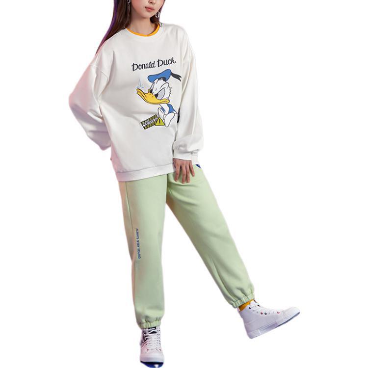 Li Ning X Disney Collaboration Sports Lifestyle Series Cartoon Pattern Printed Pullover Long Sleeve Sweatshirt Women AWDS596-1