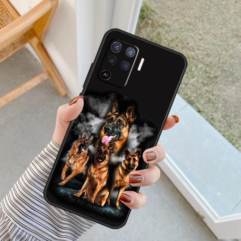 German Shepherd Dog Case For Oppo A76 A16 A96 A17 A18 A60 A80 A40 A38 A58 A78 A98 A94 A74 A54 A15 A57 A77 A5 Pro