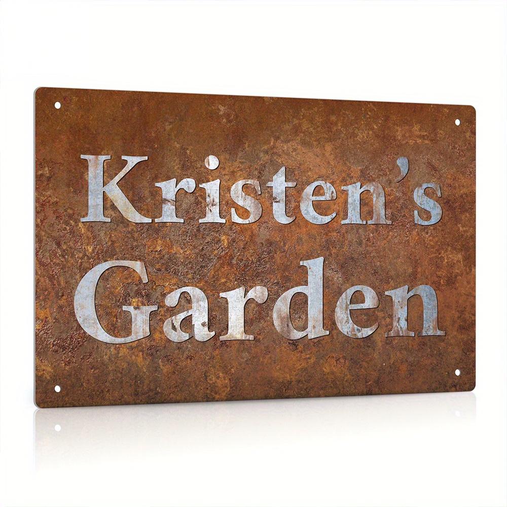 pc Personalized Garden Sign Custom Name Retro Vintage Outdoor Decor Gift Ideas x Inches Aluminum For Patio