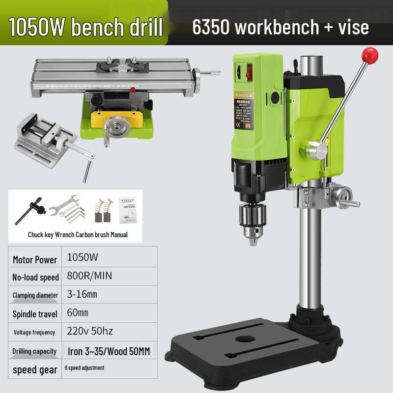220V High-Power Multifunctional Bench Drill: Precision, Speed Adjustable, Small Electric Desktop Drilling & Milling Machine.