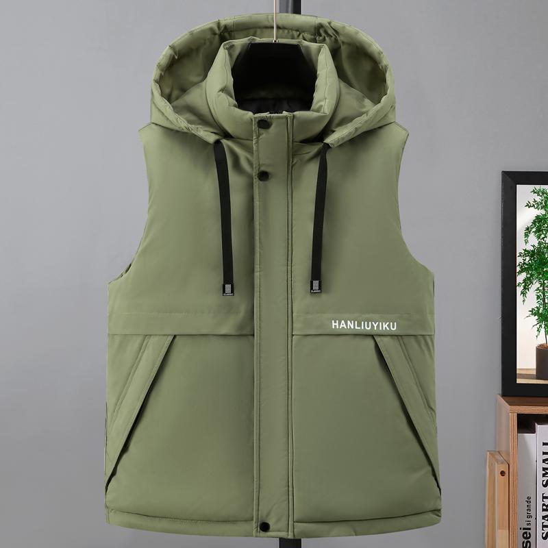 Большие размеры S-8XL Зимние безрукавки парки Мужская верхняя одежда Водонепроницаемая Модная Мужской теплый жилет с капюшоном