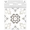 [Q7340] - Set of 6 Greige 'Cement Tiles' Stickers - 15x15 Cm