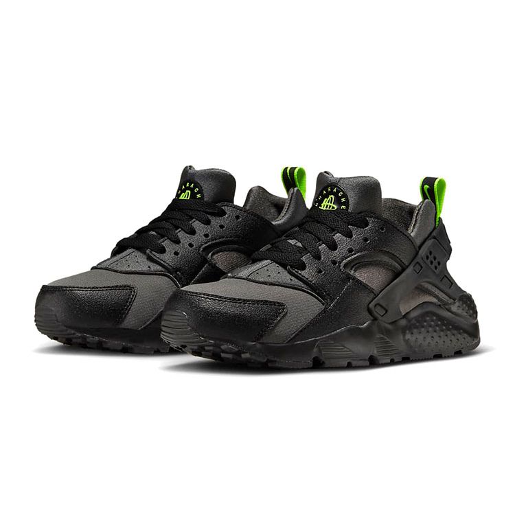 Nike Кроссовки Air Huarache Run GS Iron Grey Volt Kids черные DZ5632-001