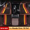 Для Honda Civic 2016- 17 18 19 20 21 Двухслойные Автомобильные Коврики на Пол Автомобильные Коврики для Ног Покрытие-Ковер Аксессуары для Интерьера