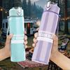 1PC MGMT faded band sketch print 750ml colorful plastic sports water bottle leakproof pop up lid with straw for outdoor work home use