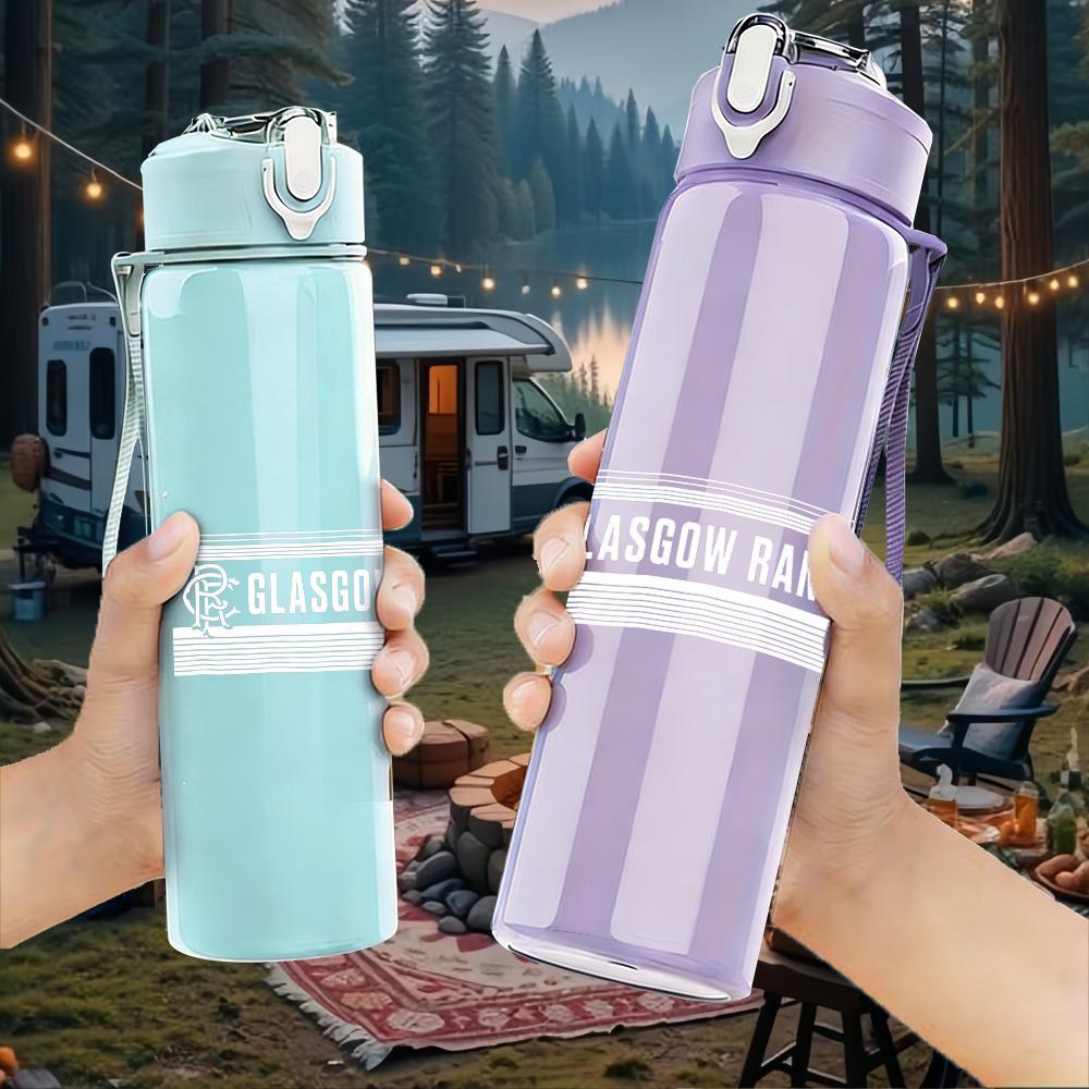 1PC MGMT faded band sketch print 750ml colorful plastic sports water bottle leakproof pop up lid with straw for outdoor work home use