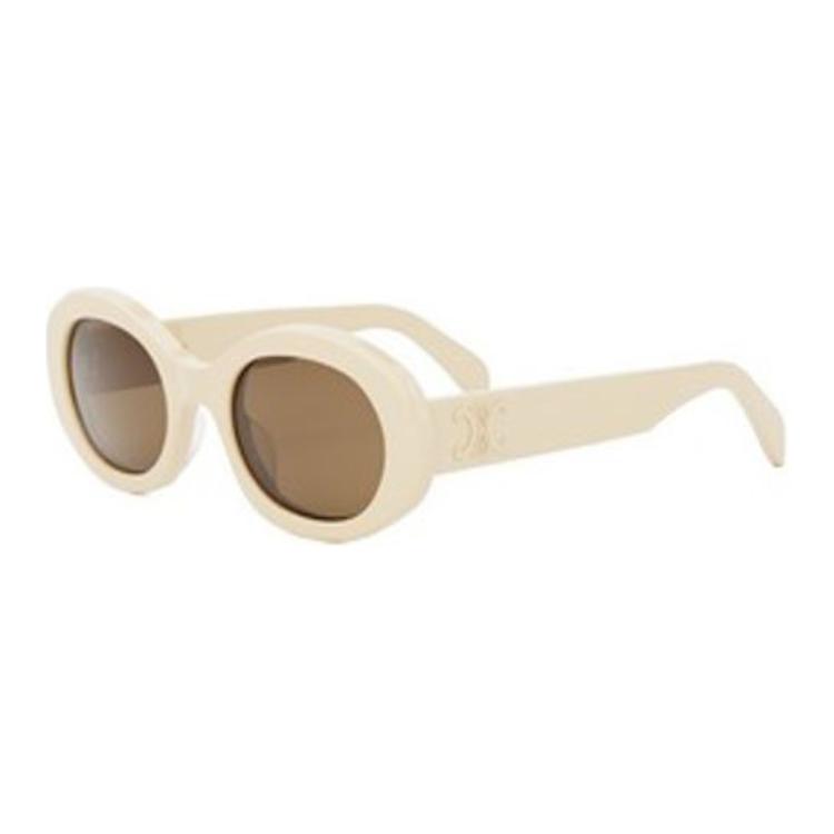 Celine Oval Sunglasses With Mirror Leg Pattern Design Women sunglasses White CL40194U5224E
