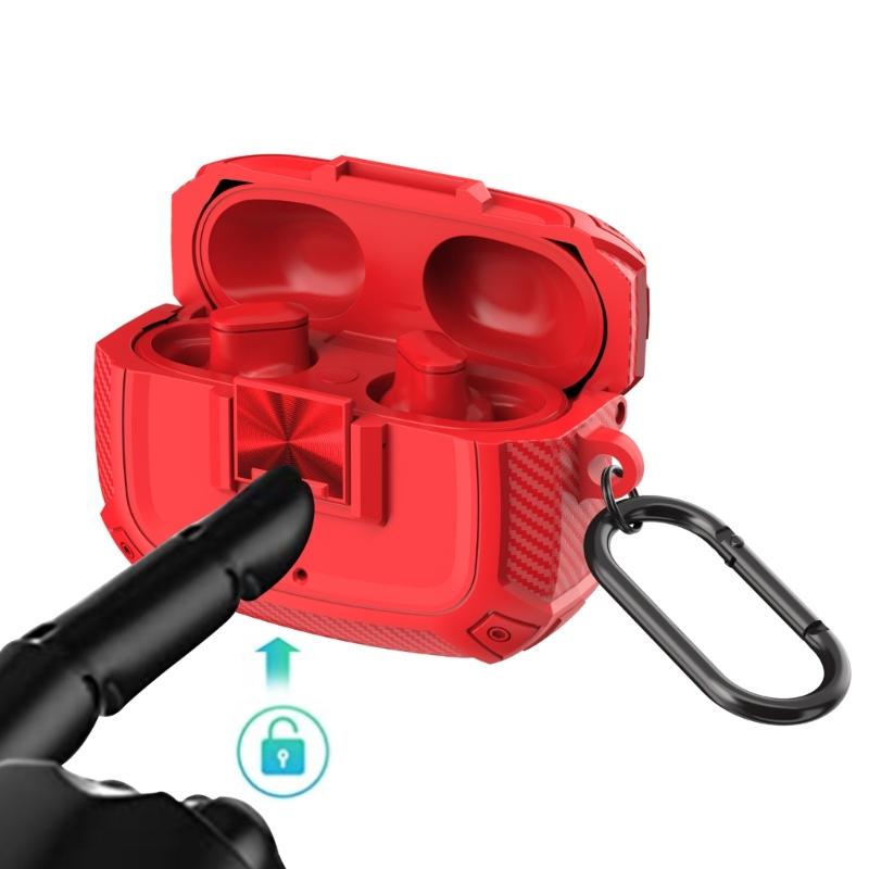 Shockproof Protective Case for Studio Buds/+ Earbuds Shell Guard with Secure Lock Design and Carabiner Keychain