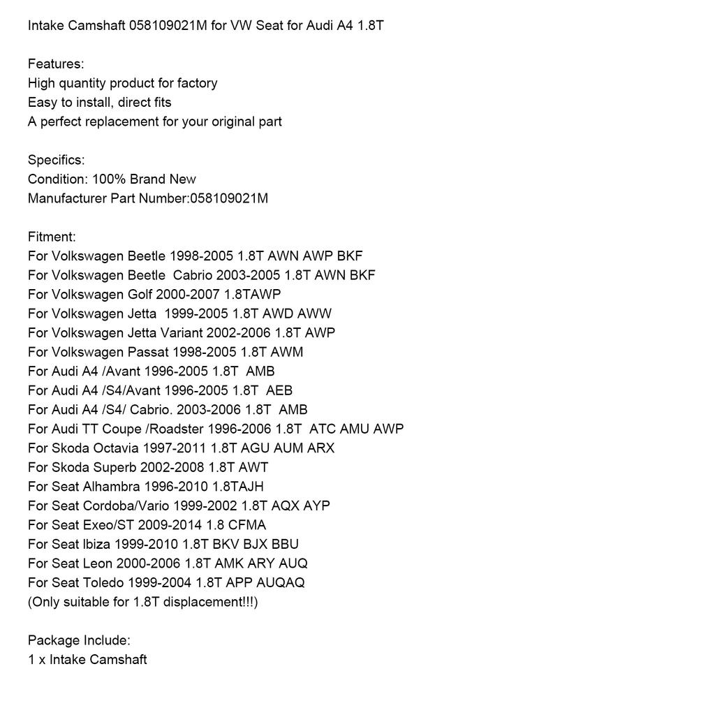 Впускной распредвал 058109021M для VW Seat для A4 1.8T