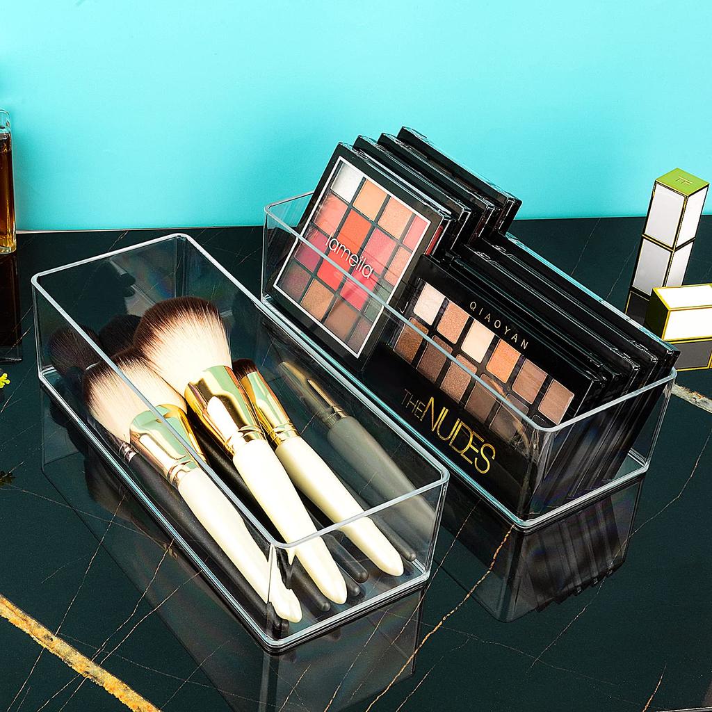 Clear Makeup Organizer for Drawer, Makeup Storage Box Drawer Divider for Vanity, Countertop, Bathroom, Kitchen Cabinet