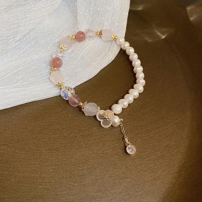 Natural Stone Bracelets Sweet Dopamine Pearl Baroque Bracelets Simple Collarbone Chain Fashionable Temperament Accessory