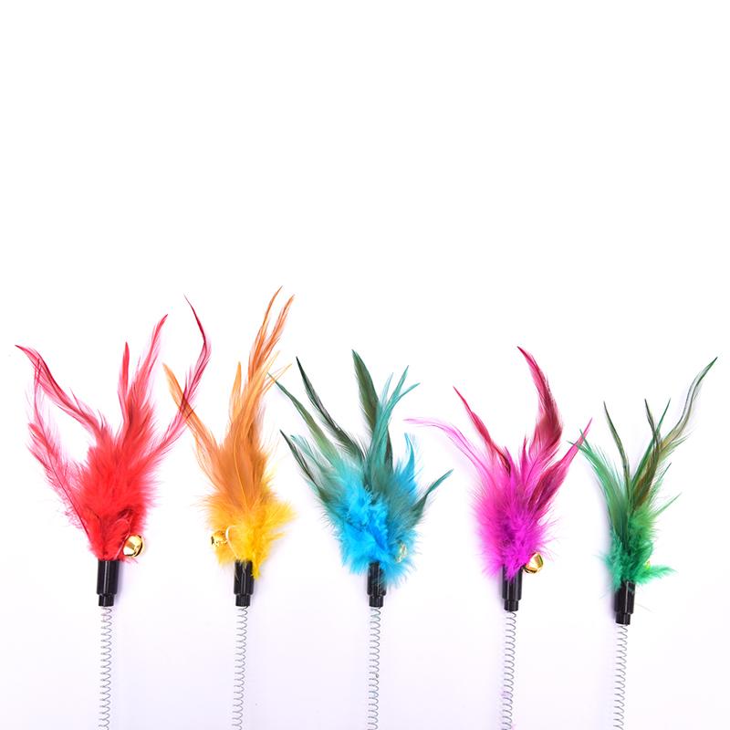 Feather Cat Toys Feather Funny Cat Shape False Products Bottom Sucker Elastic